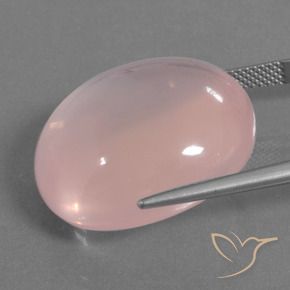 Quartz rose Rose clair naturelle ovale, 45.90 ct, Transparent