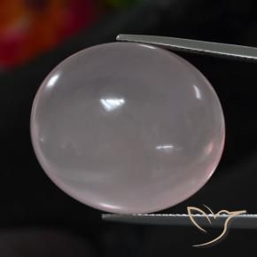 Quartz rose Rose léger naturelle ovale, 39.82 ct, Transparent