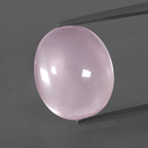 Quartz rose rose naturelle coupe ovale, 7,46 ct, transparent
