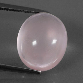 Quartz rose rose naturelle coupe ovale, 10,12 ct, transparent