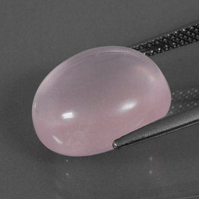 Quartz rose rose naturelle coupe ovale, 10,12 ct, transparent