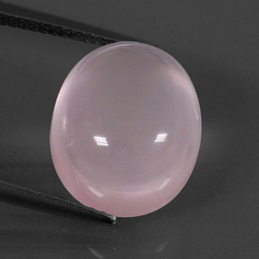 Quartz rose rose naturelle coupe ovale, 10,04 ct, transparent