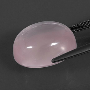 Quartz rose rose naturelle coupe ovale, 10,04 ct, transparent