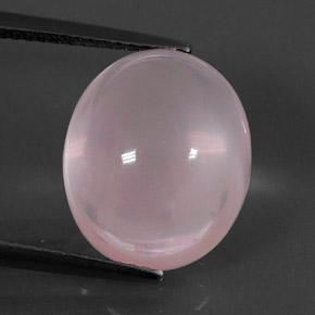 Quartz rose rose naturelle coupe ovale, 8,60 ct, transparent