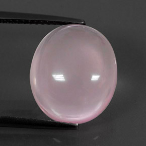 Quartz rose rose naturelle coupe ovale, 7,43 ct, transparent