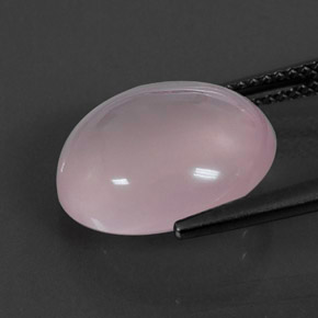 Quartz rose rose naturelle coupe ovale, 7,43 ct, transparent