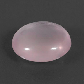 Quartz rose rose naturelle coupe ovale, 7,22 ct, transparent