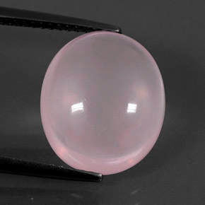Quartz rose rose naturelle coupe ovale, 7,22 ct, transparent