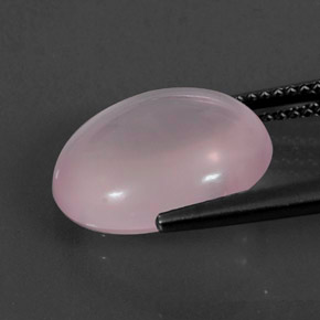 Quartz rose rose naturelle coupe ovale, 7,22 ct, transparent