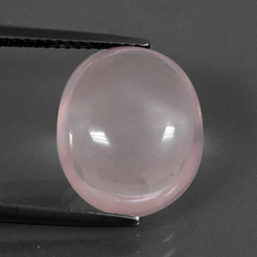 Quartz rose rose naturelle coupe ovale, 8,29 ct, transparent