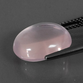 Quartz rose rose naturelle coupe ovale, 8,29 ct, transparent
