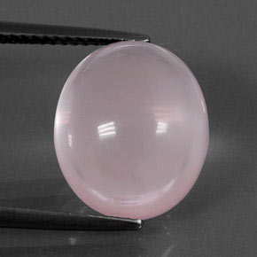 Quartz rose rose naturelle coupe ovale, 9,85 ct, transparent
