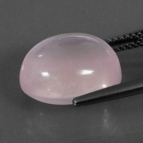 Quartz rose rose naturelle coupe ovale, 9,85 ct, transparent
