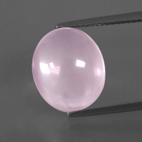 Quartz rose rose naturelle coupe ovale, 8,07 ct, transparent