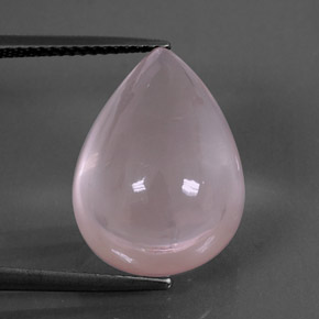 Quartz rose rose naturelle en forme de poire, 13,67 ct, transparent