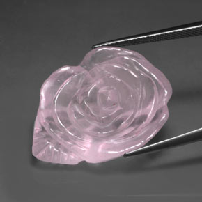 Quartz rose rose naturelle transparent, 27,23 ct, transparent / translucide