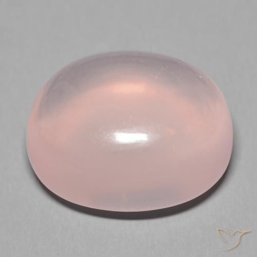 Quartz rose Rose clair naturelle ovale, 38.62 ct, Transparent