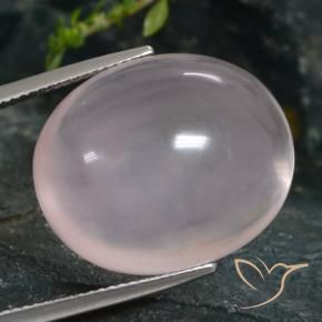 Quartz rose Rose clair naturelle ovale, 36.82 ct, Transparent