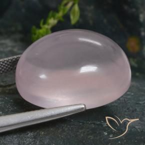 Quartz rose Rose clair naturelle ovale, 36.82 ct, Transparent
