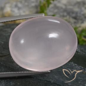 Quartz rose Rose très clair naturelle ovale, 38.60 ct, Transparent