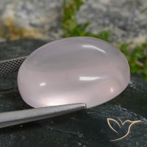 Quartz rose Rose très clair naturelle ovale, 38.60 ct, Transparent
