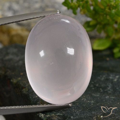 26.92ct Naturel Rose rosé très clair Quartz rose, ovale, Translucide