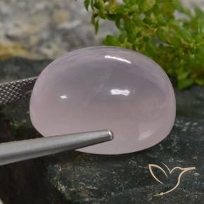 Quartz rose Rose léger naturelle ovale, 29.72 ct, Translucide