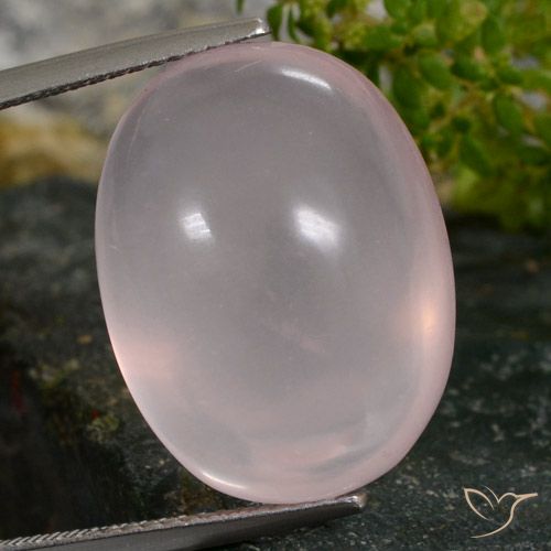 24.31ct Naturel Rose léger Quartz rose, ovale, Translucide