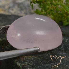 Quartz rose Rose léger naturelle ovale, 24.31 ct, Translucide