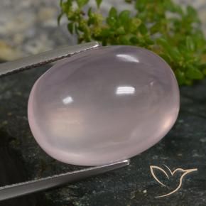 Quartz rose Rose léger naturelle ovale, 27.49 ct, Translucide