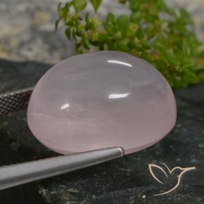 Quartz rose Rose léger naturelle ovale, 27.49 ct, Translucide