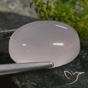 Quartz rose Rose très clair naturelle ovale, 16.02 ct, Translucide