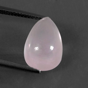 Quartz rose rose naturelle en forme de poire, 5,93 ct, transparent
