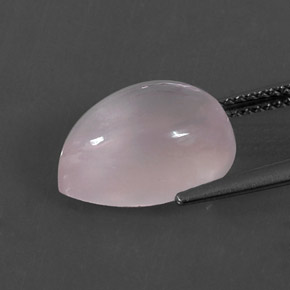 Quartz rose rose naturelle en forme de poire, 5,93 ct, transparent