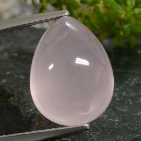 Quartz rose rose naturelle en forme de poire, 13,35 ct, translucide