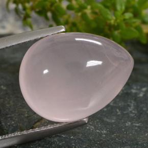 Quartz rose rose naturelle en forme de poire, 13,35 ct, translucide