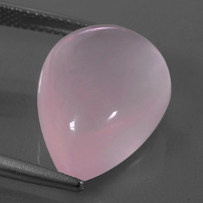 Quartz rose rose naturelle en forme de poire, 14,63 ct, transparent
