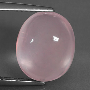 Quartz rose rose naturelle coupe ovale, 6,10 ct, transparent