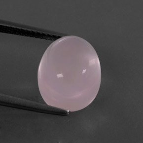 Quartz rose rose naturelle coupe ovale, 7,42 ct, transparent