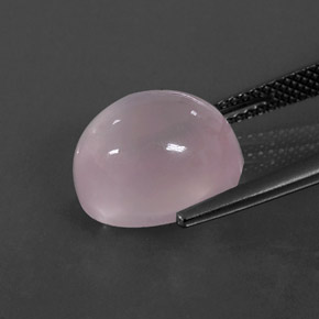 Quartz rose rose naturelle coupe ovale, 7,42 ct, transparent