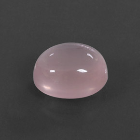 Quartz rose rose naturelle coupe ovale, 6,41 ct, transparent