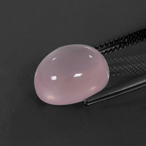 Quartz rose rose naturelle coupe ovale, 6,41 ct, transparent