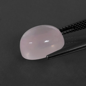 Quartz rose rose naturelle coupe ovale, 6,70 ct, transparent