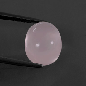 Quartz rose rose naturelle coupe ovale, 5,82 ct, transparent