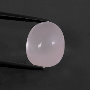Quartz rose rose naturelle coupe ovale, 5,59 ct, transparent