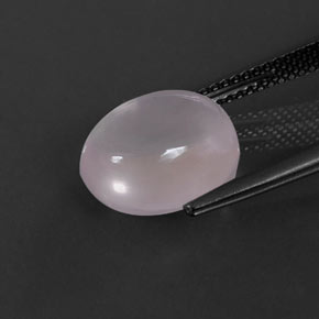 Quartz rose rose naturelle coupe ovale, 5,59 ct, transparent