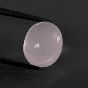 Quartz rose rose naturelle coupe ovale, 5,98 ct, transparent