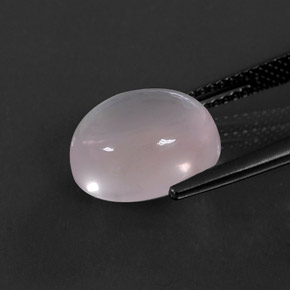 Quartz rose rose naturelle coupe ovale, 5,98 ct, transparent