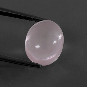 Quartz rose rose naturelle coupe ovale, 5,89 ct, transparent
