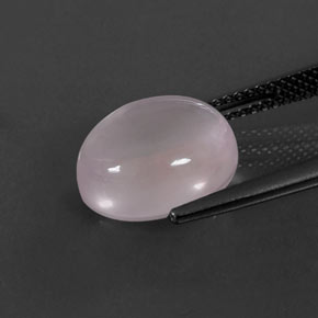 Quartz rose rose naturelle coupe ovale, 5,89 ct, transparent